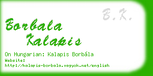 borbala kalapis business card